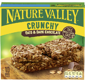 Package of 10 Nature Valley Crunchy Oats & Dark Chocolate Snack Bars