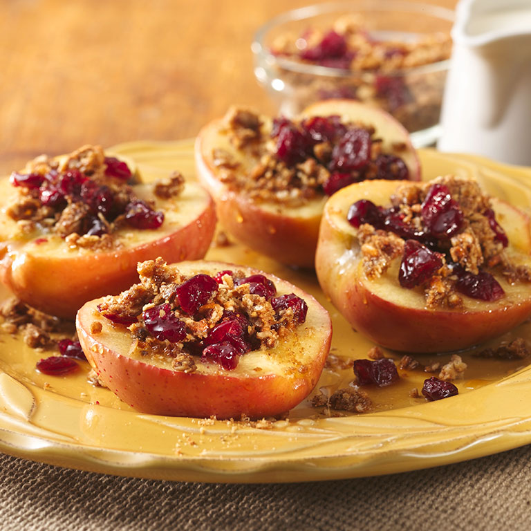 Microwave Baked Apples with Granola