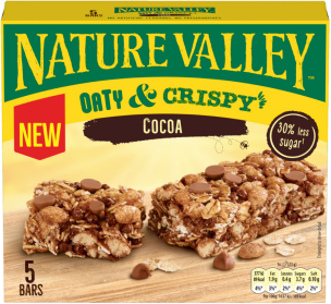 Package of 5 bars Nature Valley Oaty & Crispy bars Cocoa flavor