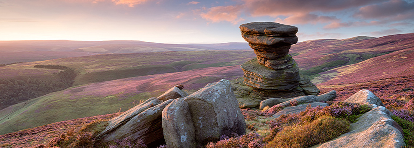 Rocky valley of mountains