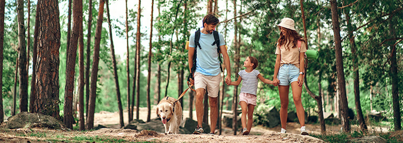 A family trip on outdoors adventure